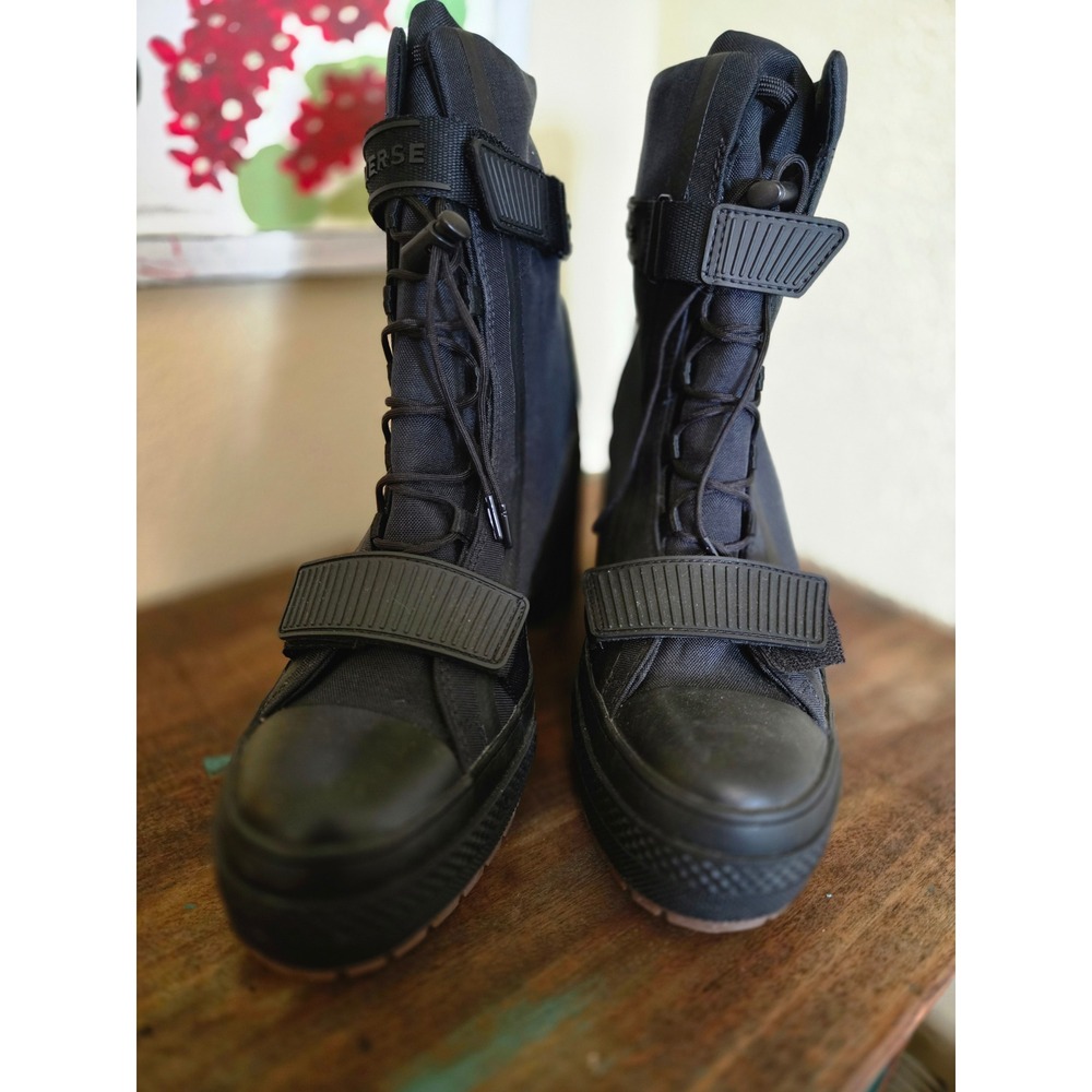 Converse Chuck Taylor All Star GR82 Black Platform Heel Boots 563468C Womens 8.5